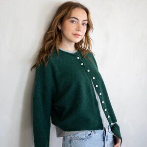 Roolee A Single Moment Button-Up Cardigan in Forest Green